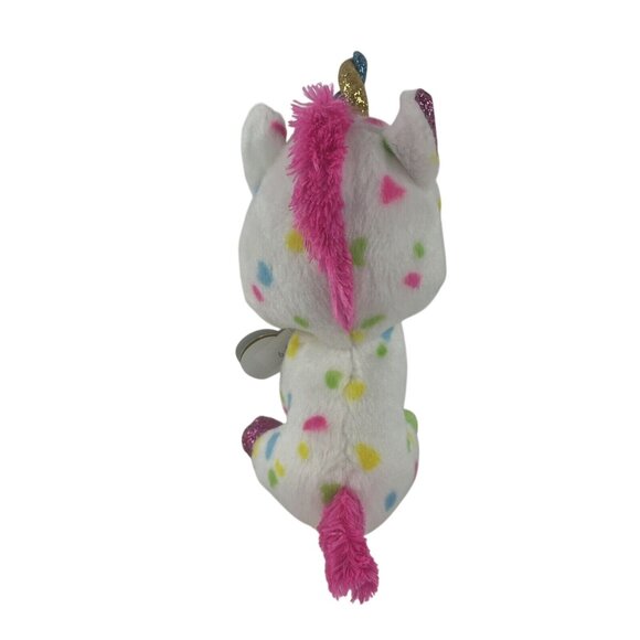 Ty Beanie Boos Harmonie Unicorn 7" Plush Rainbow Polka Dots Glitter Eyes w/Tags - Picture 3 of 9